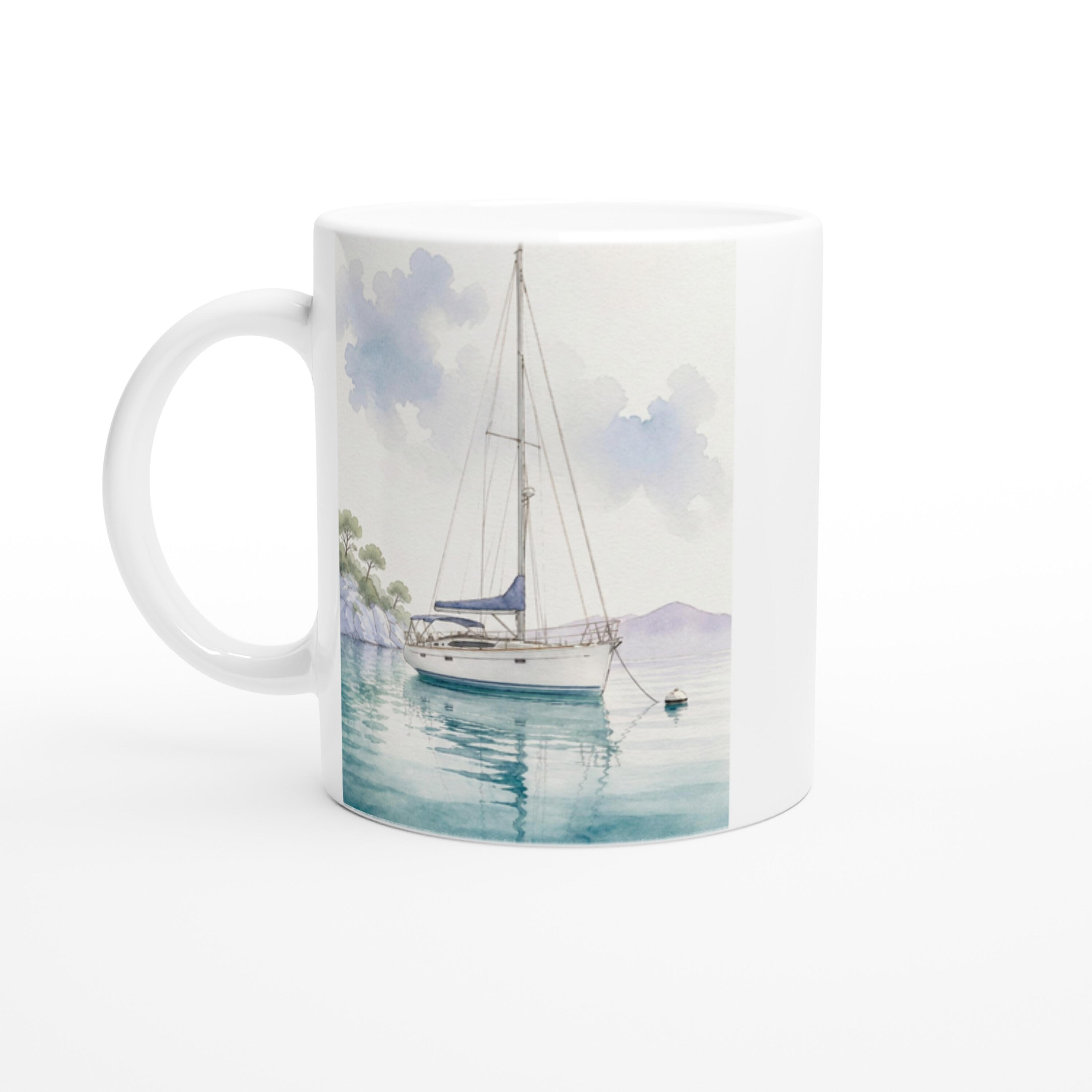 Serenity Yacht at Anchor Ceramic Mug